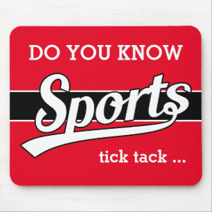 Tapis De Souris Texte Design : SPORTS white + your own text & idea