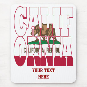 Tapis De Souris Texte du drapeau de l'état de Californie