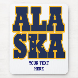 Tapis De Souris Texte du drapeau de l'État de l'Alaska
