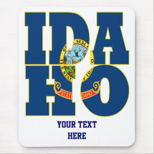 Tapis De Souris Texte du drapeau de l'état Idaho