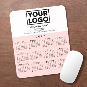 Tapis De Souris Texte du logo de la société de calendrier 2027 Ros
