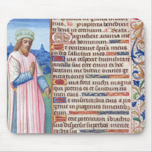 Tapis De Souris Texte du Magnificat avec un portrait de