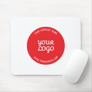 Tapis De Souris Texte éditable & Votre logo Noël Rouge des Fêtes