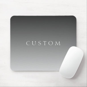 Tapis De Souris Texte élégant sur un dégradé ombré gris simple mod