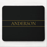 Tapis De Souris Texte et lignes Gold personnalisables<br><div class="desc">Votre nom ou marque sur mesure.</div>