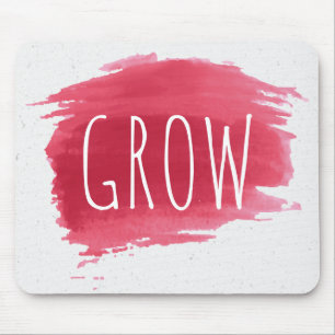 Tapis De Souris Texte GROW sur éclaboussure de peinture rouge