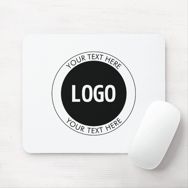 Tapis De Souris Texte personnalisable simple & votre logo ou image (Avec souris)