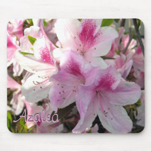Tapis De Souris Texte personnalisé Rose chaud Azalea Fleur Photo M