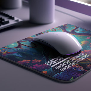 Tapis De Souris Texte personnalisé Singes de la jungle enchantée V
