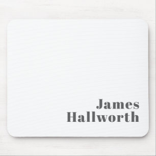 Tapis De Souris Texte rétro moderne élégant et modifiable   Gris
