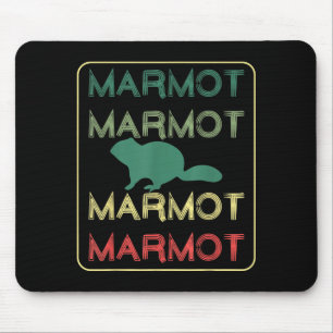 Tapis De Souris Texte silhouette vintage jour de la marmotte Incro