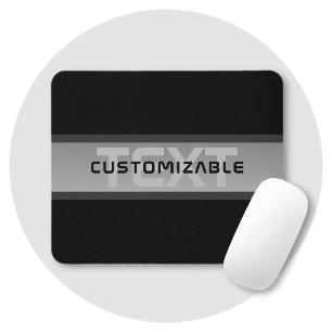 Tapis De Souris Texte superposé personnalisable moderne Noir & G