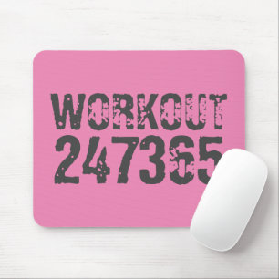 Tapis De Souris Texte usé et rayé Workout 247365 rose