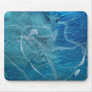 Tapis De Souris Texture bleue et argentée Abstraite