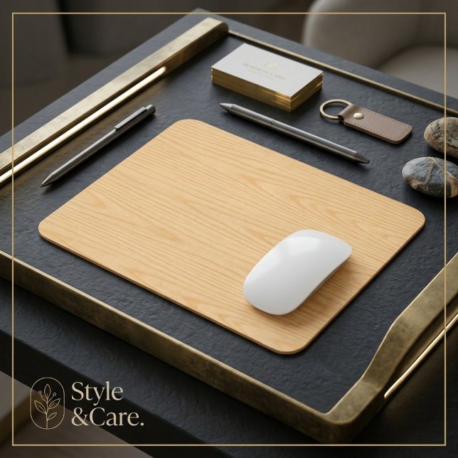 Tapis De Souris Texture de bois de chêne clair naturel (Natural Light Oak Wood Grain Texture Mouse Pad)