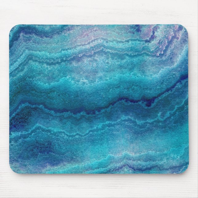 Tapis De Souris Texture de l'Agate Vert de la Mer Bleue (Devant)