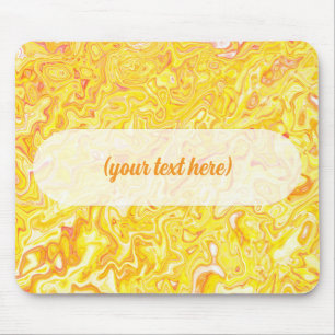 Tapis De Souris Texture de marbre jaune citron miel Abstrait Liqui