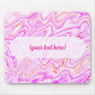 Tapis De Souris Texture de marbre rose bébé peinture liquide abstr