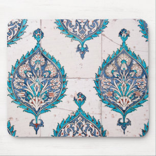 Tapis De Souris texture de mosaïque florale de tuile de dinde