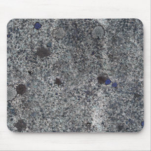 Tapis De Souris Texture de roche Granit gris avec détails bleus