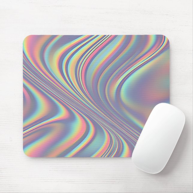 Tapis De Souris Texture de tourbillon holographique Iridescente (Avec souris)