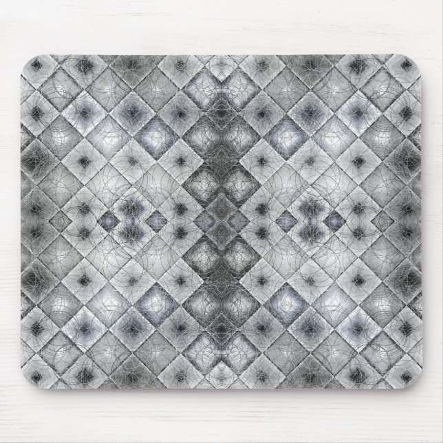 Tapis De Souris Texture de treillis abstrait géométrique argent et (Devant)