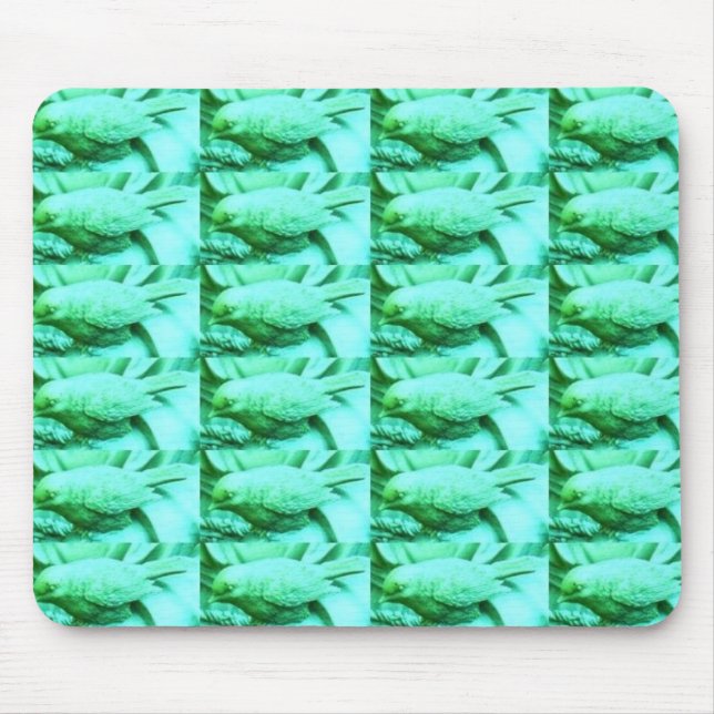 Tapis De Souris Texture d'oiseau bleu vert (Devant)