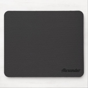 Tapis De Souris Texture en Cuir Noir - Plaque de souris monogramme