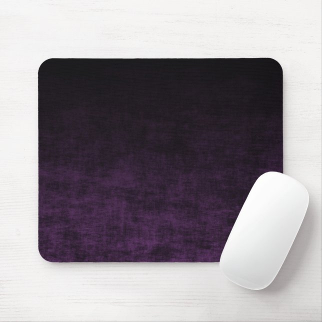 Tapis De Souris Texture ombrée grunge noire et violette (Avec souris)