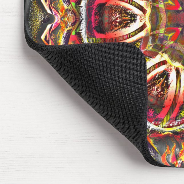 Tapis De Souris Texture rouge rustique brun dans kaléidoscope gâté (Coin)