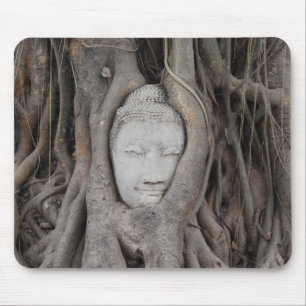 Tapis De Souris Thaïlande Chef de Bouddha entouré d'arbres