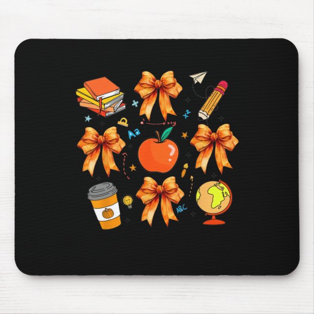 Tapis De Souris Thanksgiving enseignant Coquette enseignant Bow Au (Devant)
