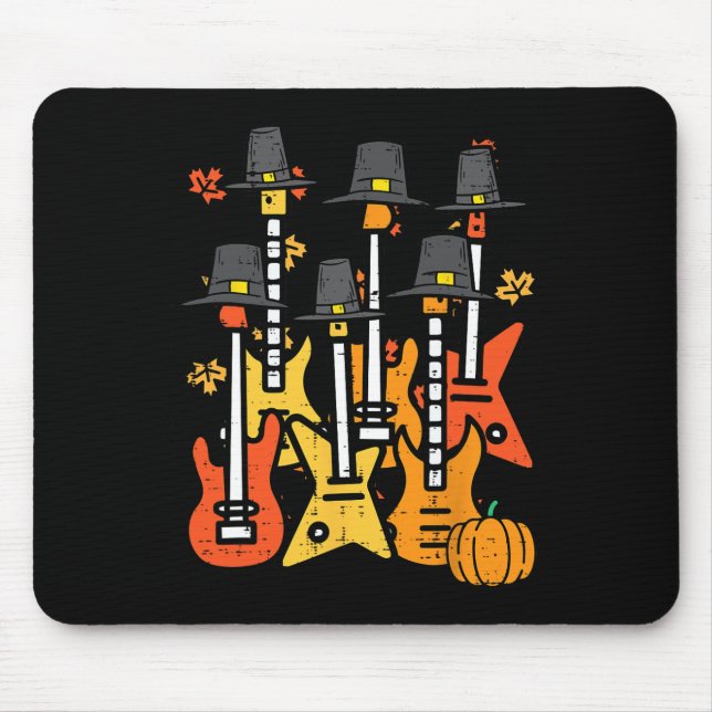 Tapis De Souris Thanksgiving Guitares Fall Rock Music Riocker Men  (Devant)