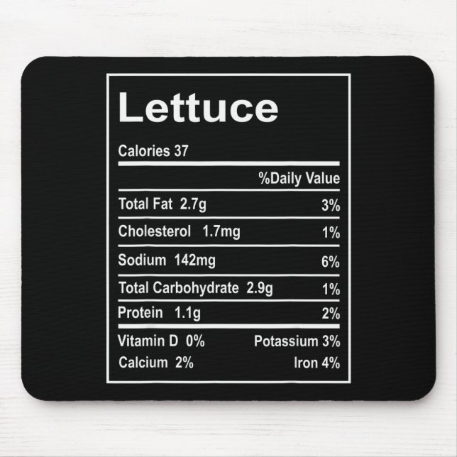 Tapis De Souris Thanksgiving Lettuce Nutrition Facts Men Women Chr (Devant)