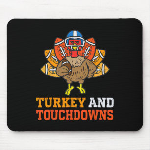 Tapis De Souris Thanksgiving Turquie Et Touchdowns Footba Américai