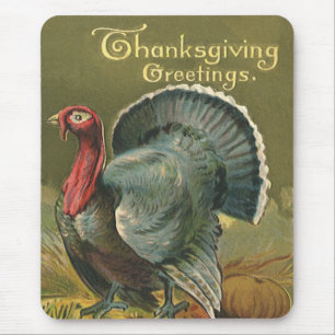 Tapis De Souris Thanksgiving vintage, Turquie à la ferme