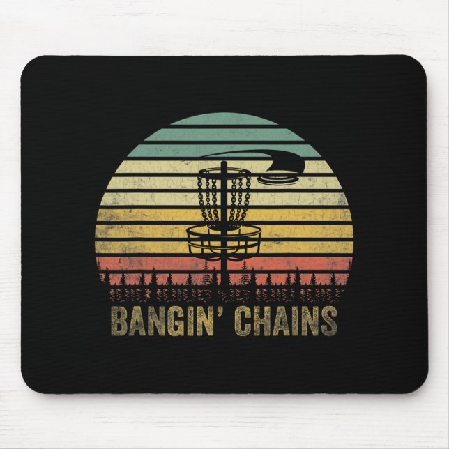 Tapis De Souris That Says Ngin' Chains - Disc Golf Retro Sunset  (Devant)