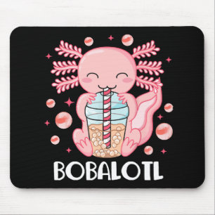 Tapis De Souris Thé à bulles drôle d'axolotl