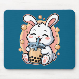 Tapis De Souris Thé aux perles de Bubble Tea Funny Rabbit