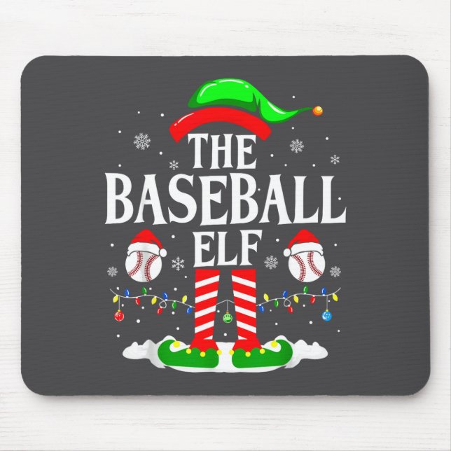 Tapis De Souris The Baseball Elf Funny Christmas Srt Lovers Xmas E (Devant)