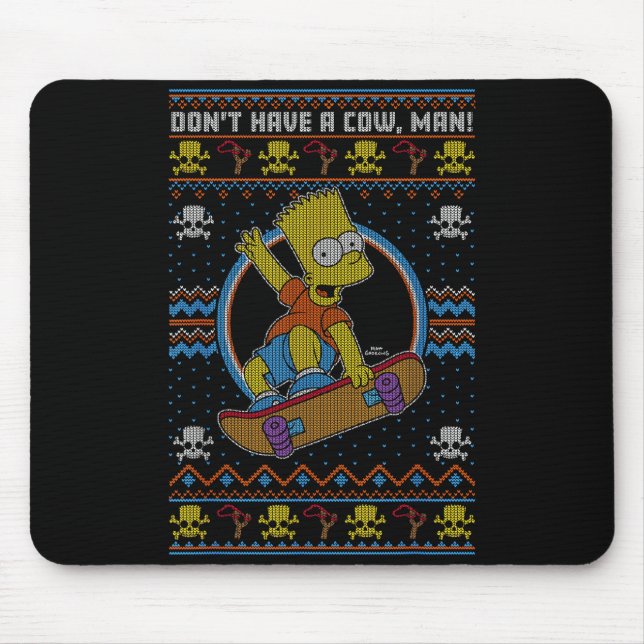 Tapis De Souris The Christmas Bart Don't Have A Cow Ugly Sweater  (Devant)