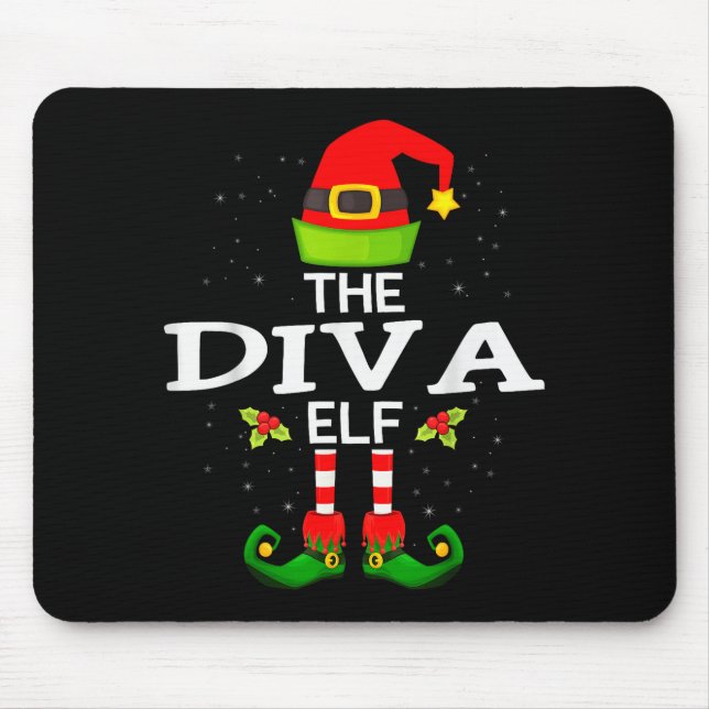 Tapis De Souris The Diva Elf Christmas Family Matching Pajama  (Devant)