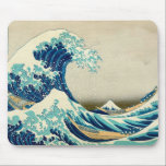 Tapis De Souris The Great Wave off Kanagawa - Hokusai<br><div class="desc">Reproduction of The Great Wave off Kanagawa (Kanagawa-oki Nami Ura), also known as The Great Wave or simply The Wave, a woodblock print by the Japanese ukiyo-e artist Hokusai. Published sometime between 1829 and 1833. The image depicts an enormous wave threatening three boats off the coast in the Sagami Bay...</div>