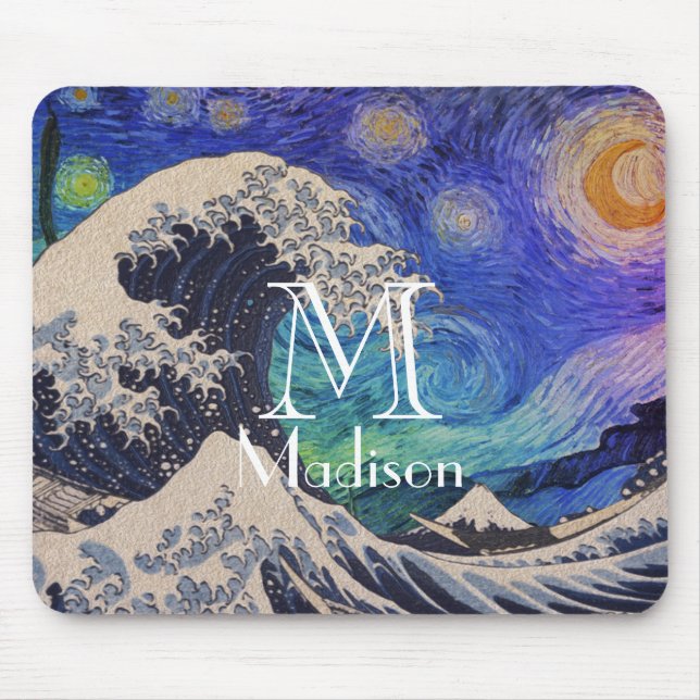 Tapis De Souris The Great Wave Starry Night (Devant)