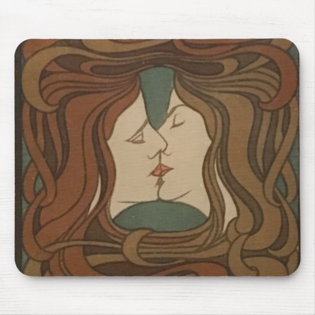 Tapis De Souris The Kiss 1898, femme - Art Nouveau - Illustration (Devant)