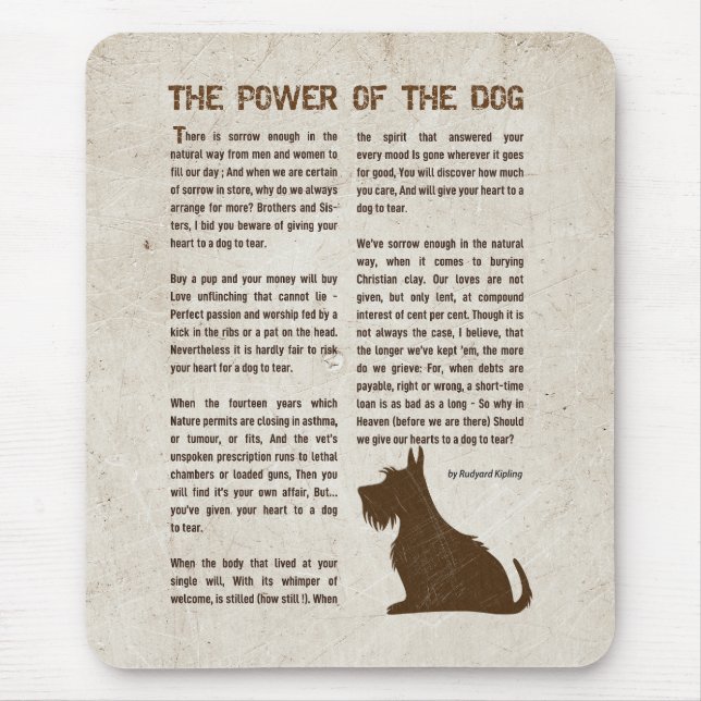 Tapis De Souris The Power of the Dog Poem - Rudyard Kipling  (Devant)