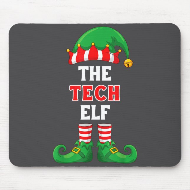 Tapis De Souris The Tech Elf Shirt Christmas For It Guy Tech Suprt (Devant)