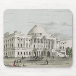 Tapis De Souris The White House, Capitol at Washington Lithograph