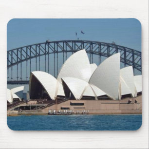 Tapis De Souris Théatre de l'opéra de Sydney avec le fond de pont