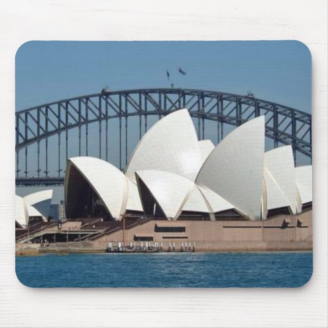 Tapis De Souris Théatre de l'opéra de Sydney avec le fond de pont (Devant)